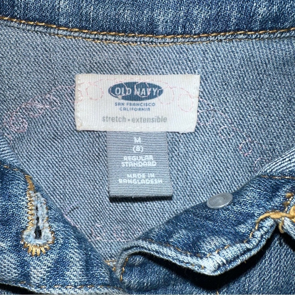 Old Navy Classic Blue Denim Jacket Kids Upcycled Denim Jacket. - Picture 2 of 3